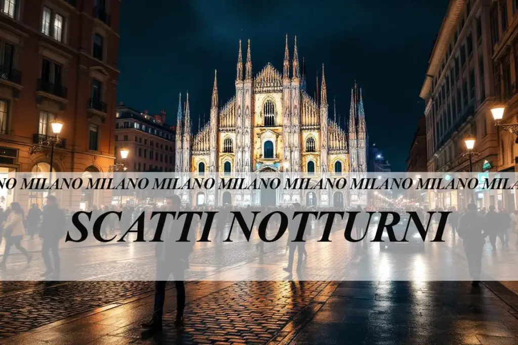 Uno scatto del duomo di Milano di notte